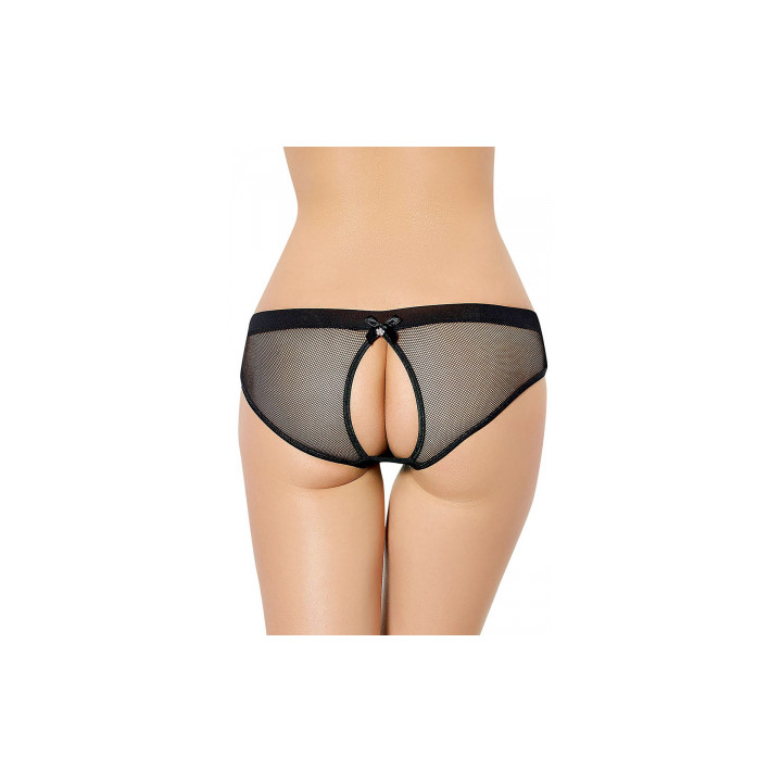 Culotte ouverte en résille noire
