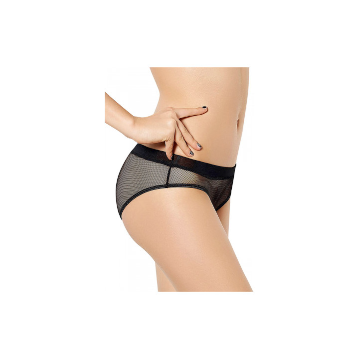 Culotte ouverte en résille noire
