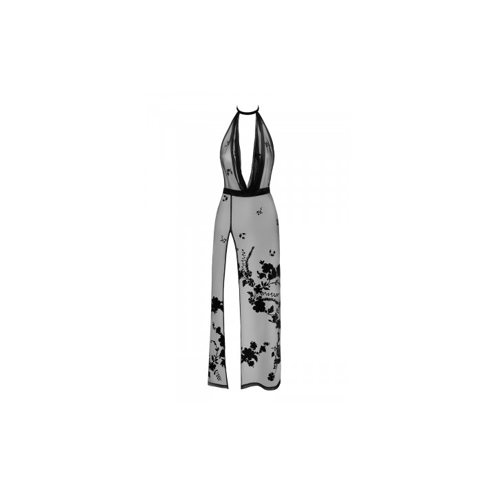 Robe longue dos nu Divinity F312 tulle floqué