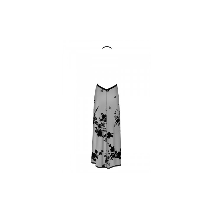 Robe longue dos nu Divinity F312 tulle floqué