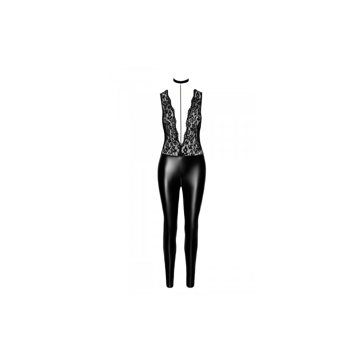 Combinaison collier Libido F298 wetlook et dentelle
