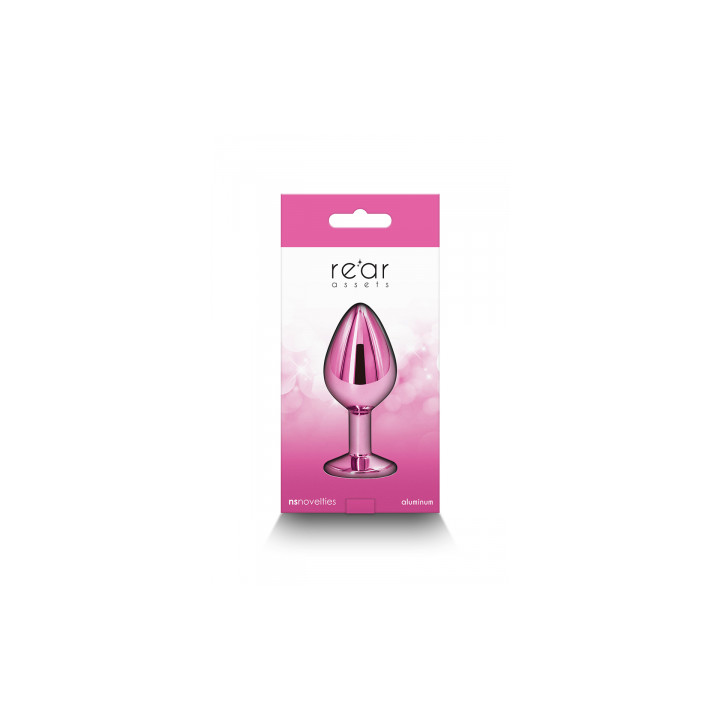Plug bijou aluminium chromé rose M