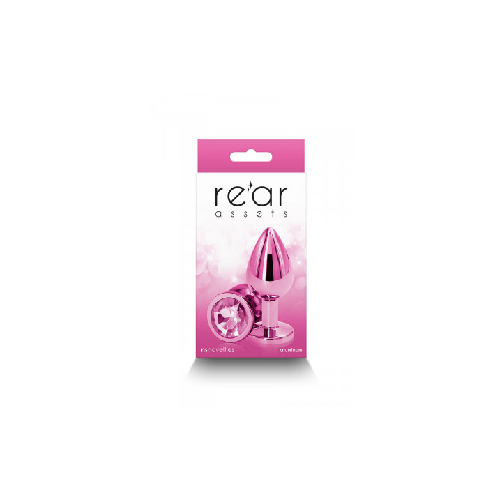 Plug bijou aluminium chromé rose M