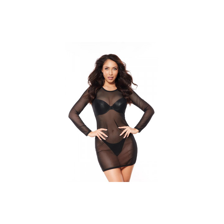Robe tulle noir V-10639 - Axami