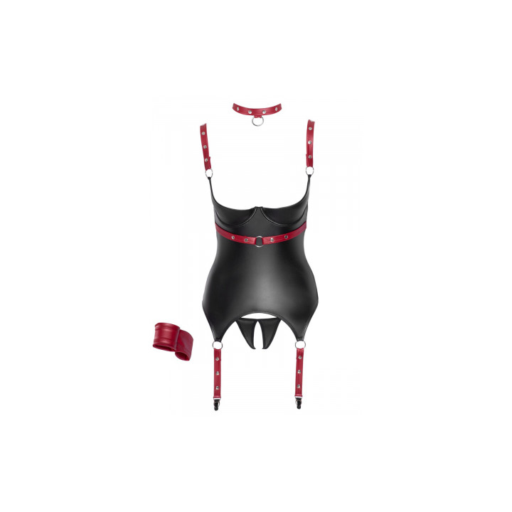 Ensemble ouvert avec collier et menottes - Cotelli Bondage