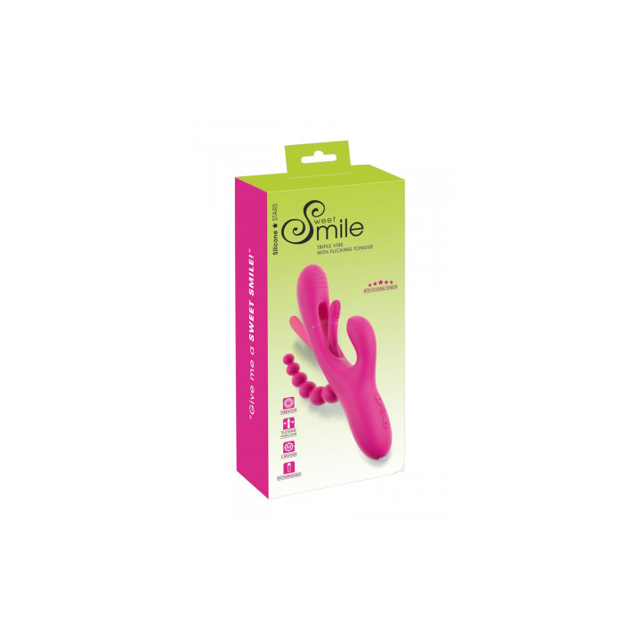 Triple vibro avec langue oscillante - Sweet Smile