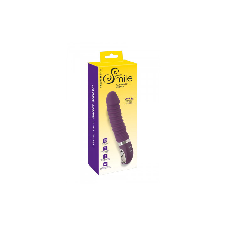 Vibro chauffant rechargeable 23,5 x 4,1 cm - Sweet Smile