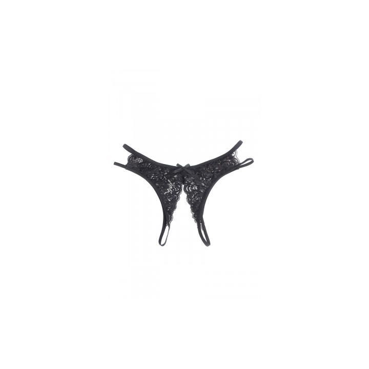 String ouvert dentelle Noir - Litolu Lingerie