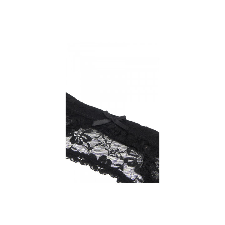 Porte-jarretelles et string Noir - Litolu Lingerie