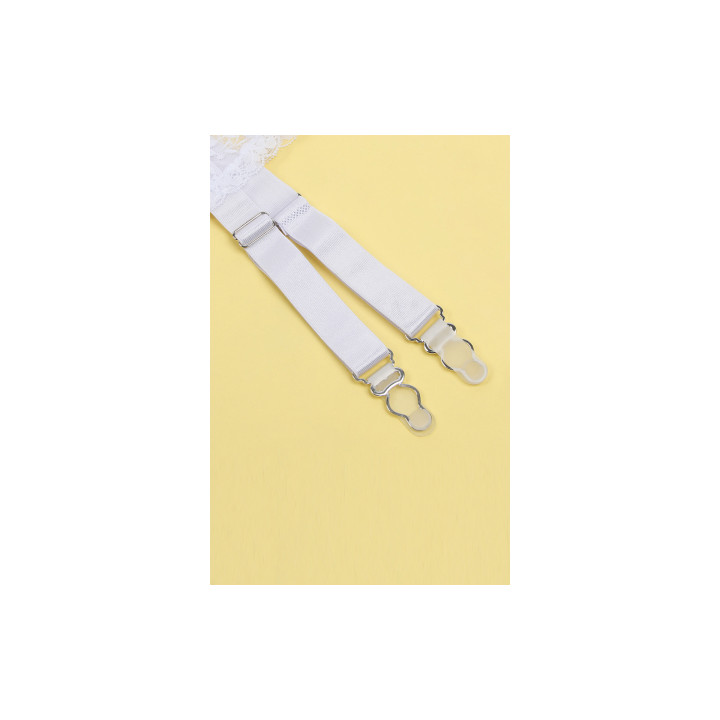 Porte-jarretelles et string Blanc - Litolu Lingerie