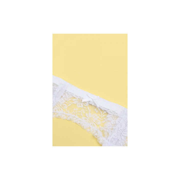 Porte-jarretelles et string Blanc - Litolu Lingerie