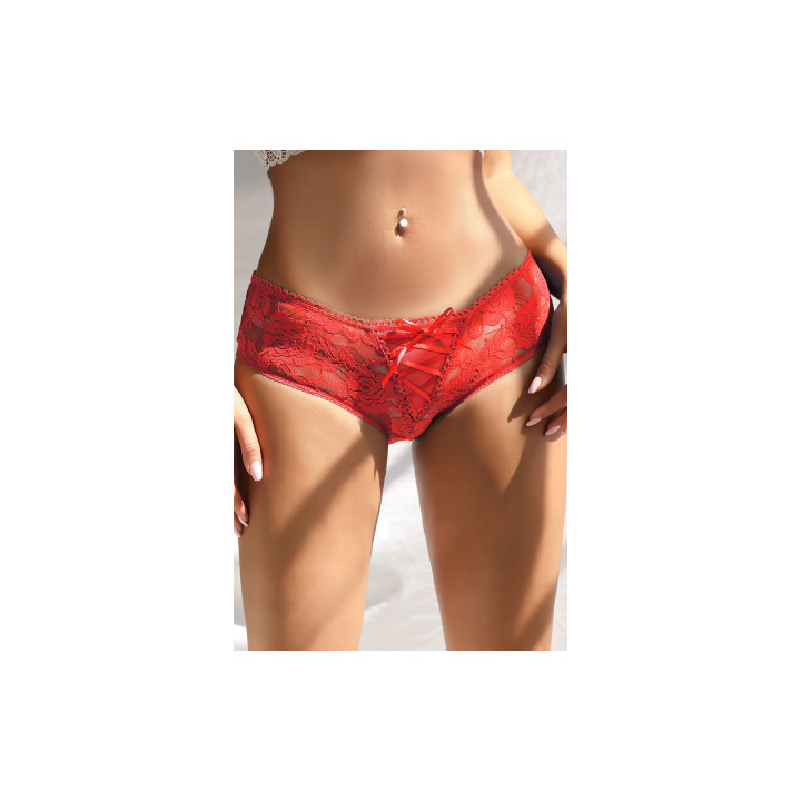 Culotte ouverte dentelle O Rouge - Litolu Lingerie