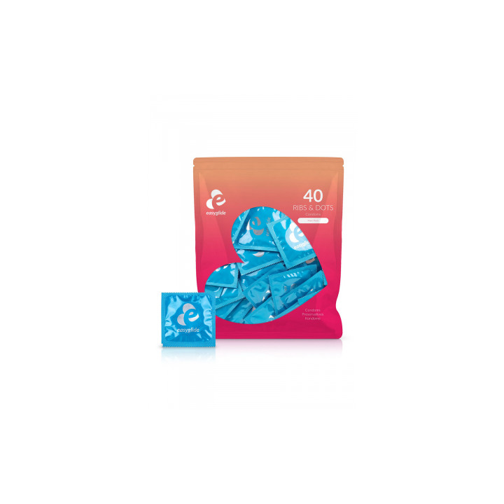 40 préservatifs Ribs and Dots - EasyGlide