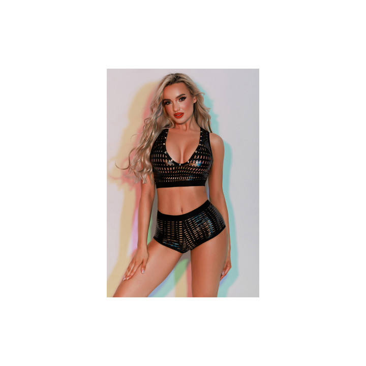 Ensemble Top et Shorty noir - J Lingerie