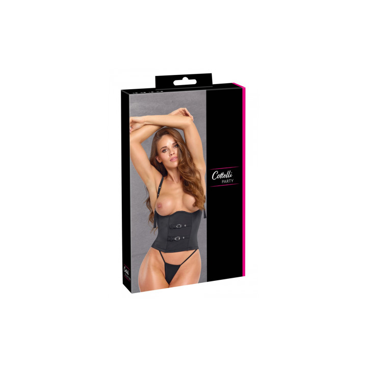 Ensemble corset seins nus noir - Cottelli PARTY