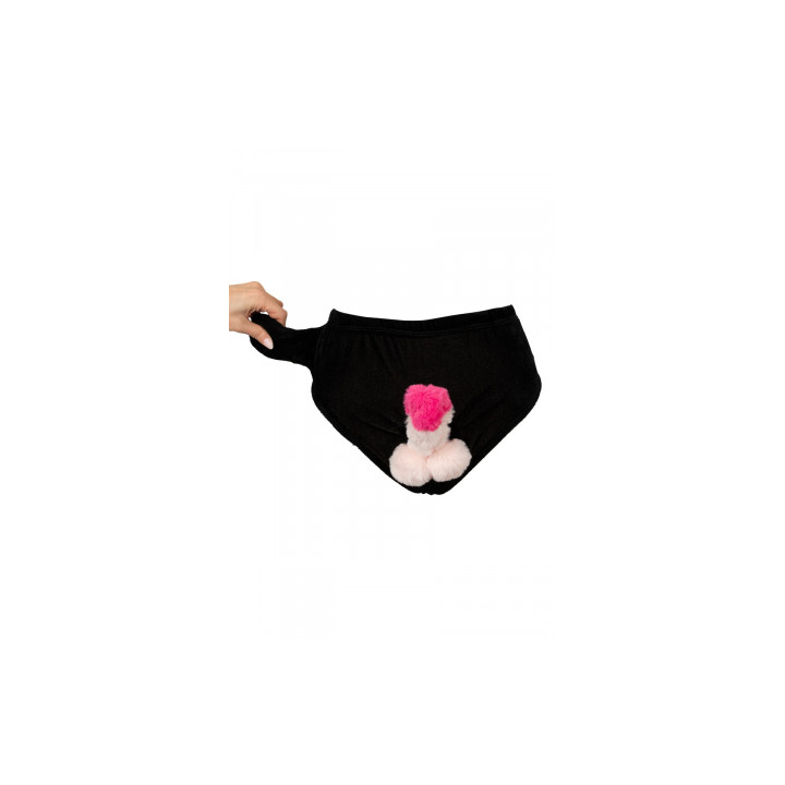 Slip avec pénis en peluche mobile