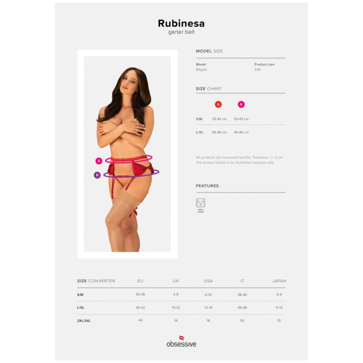 Rubinesa garter belt & crotchles thong  S/M