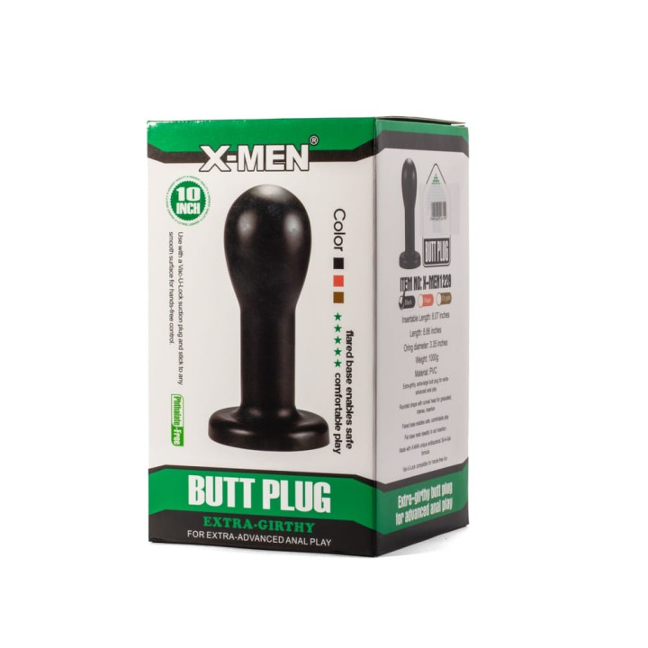 X-Men 8.86 Extra Girthy Butt Plug Black