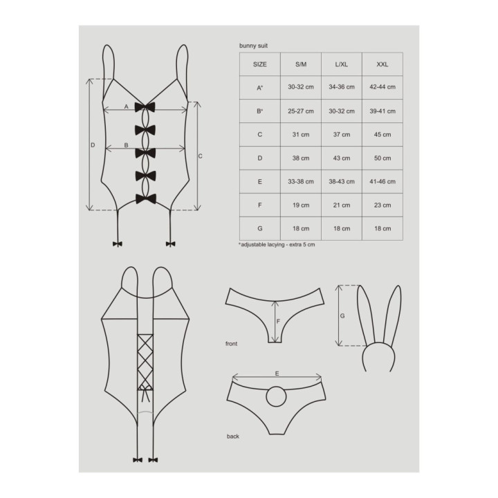 Bunny suit 4 pcs costume pink L/XL