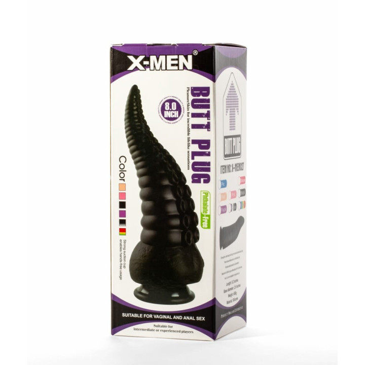 X-Men 8" Butt Plug Black