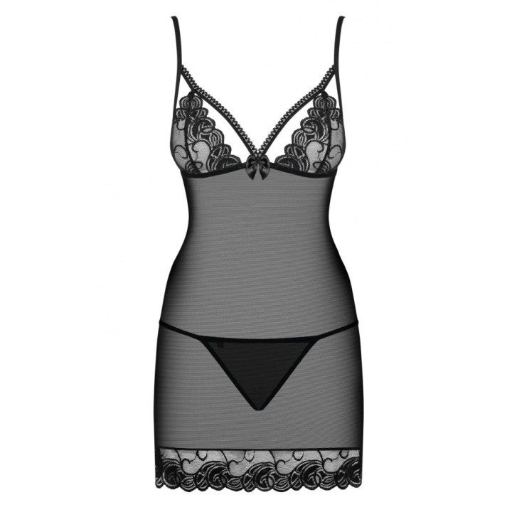 Wonderia chemise & thong black  S/M