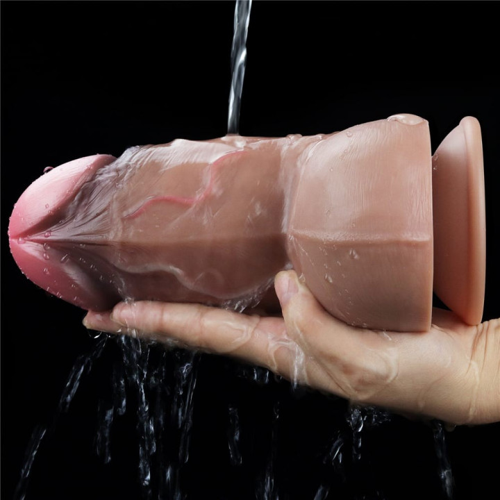 7" Dual-Layered Silicone Nature Cock Brown