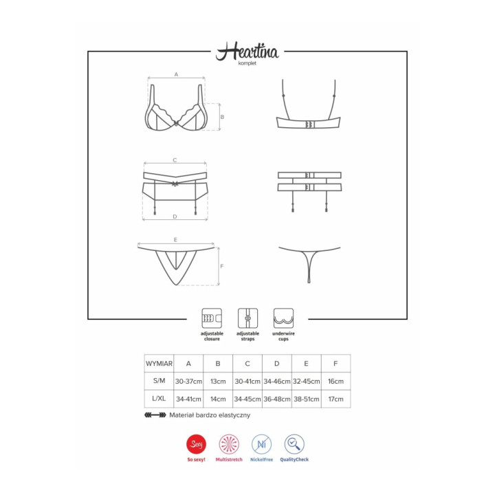 Heartina 3 pcs set L/XL