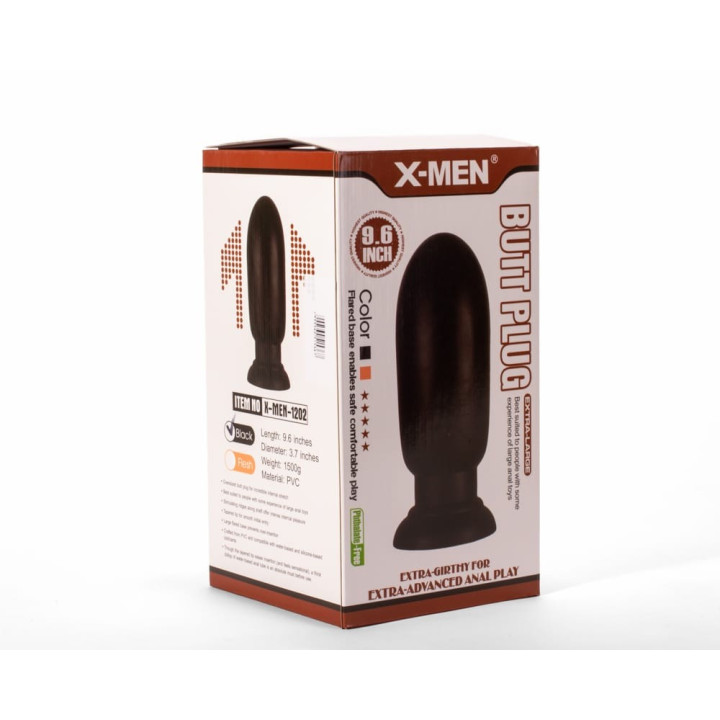 X-MEN 9.6" Huge Butt Plug Black 1