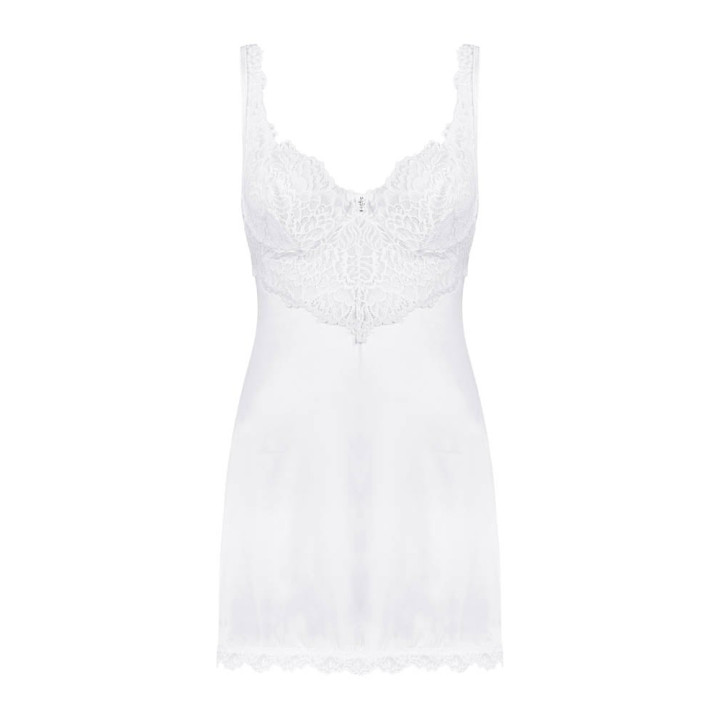 Amor Blanco underwire chemise & thong white   S/M