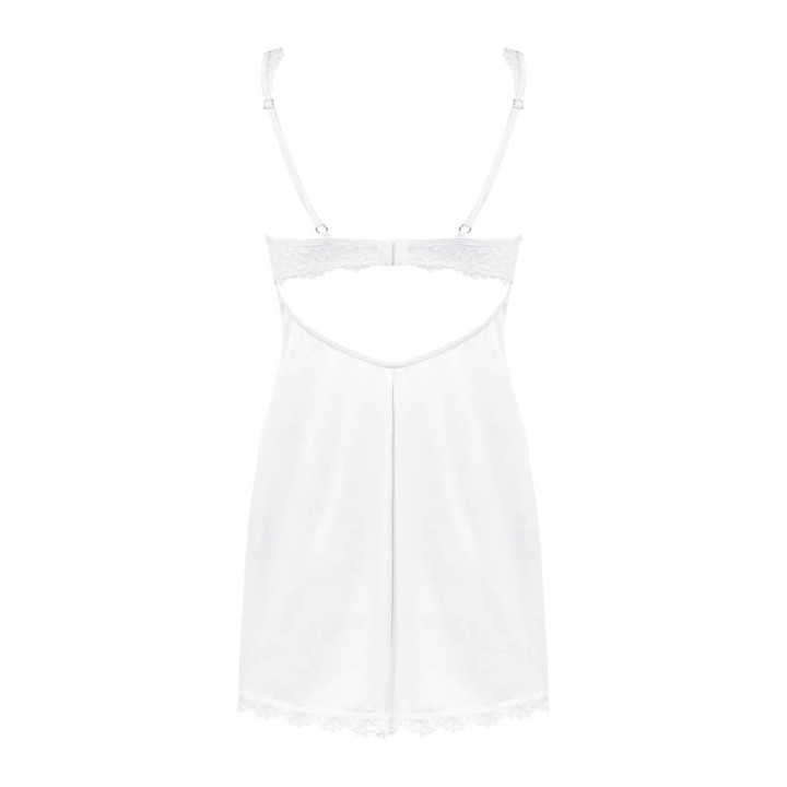 Amor Blanco underwire chemise & thong white   S/M