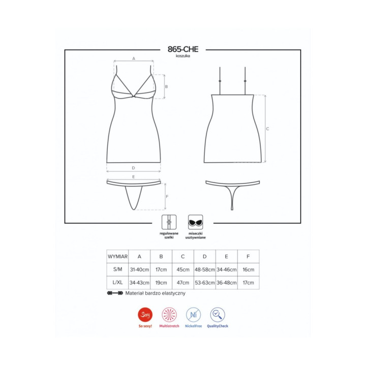 865-CHE-1 chemise & thong  S/M