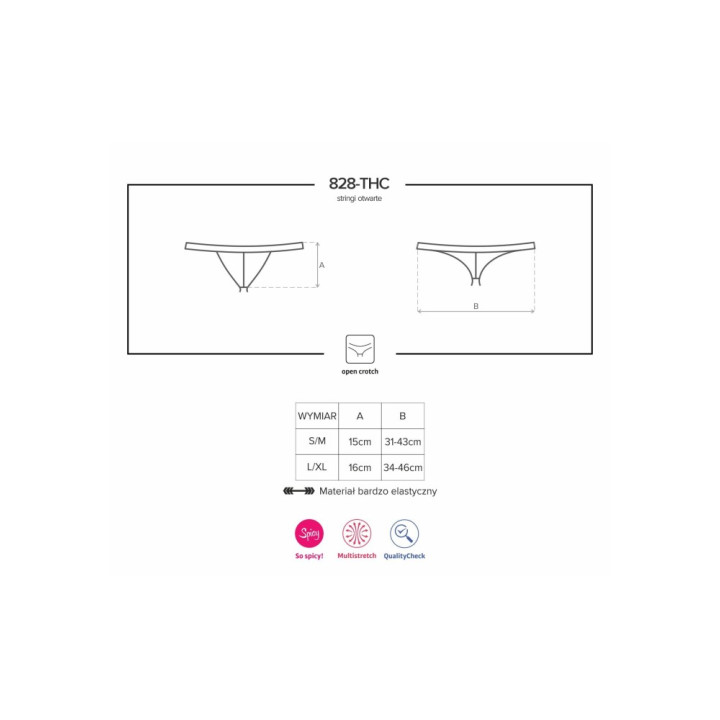 828-THC-1 crotchless thong L/XL