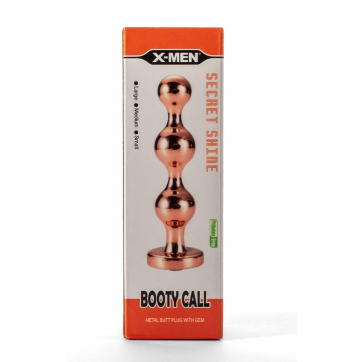 X-Men Secret Shine Booty Call Metal Butt Plug with Gem Gold S