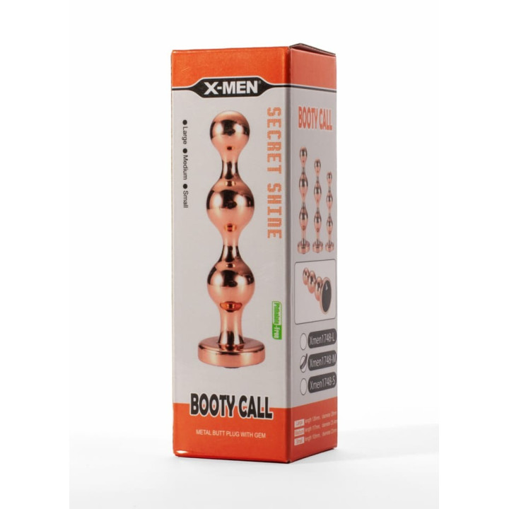 X-Men Secret Shine Booty Call Metal Butt Plug with Gem Gold S