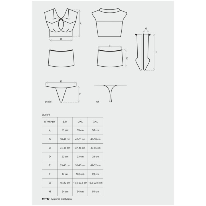 Student 4 pcs costume  S/M