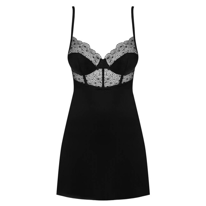 Sharlotte chemise & thong black  S/M
