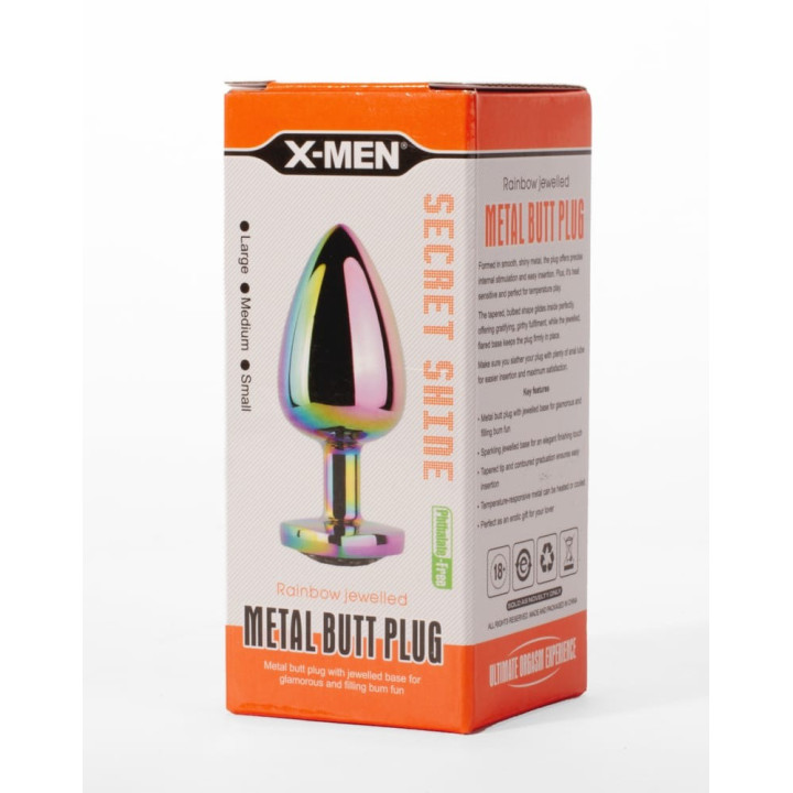 X-MEN Secret Shine Metal Butt Plug Rainbowheart L