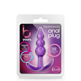 B YOURS TRIPLE BEAD ANAL PLUG PURPLE