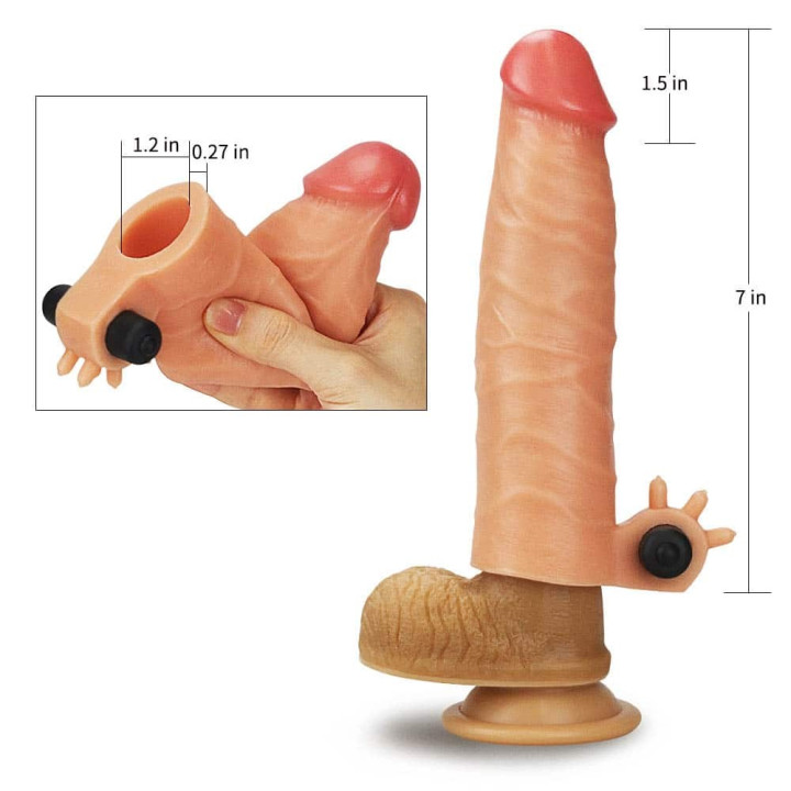 Add 1.5" Vibrating Silicone Extender