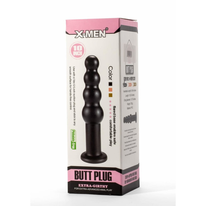 X-Men 10" Extra Girthy Butt Plug Black II