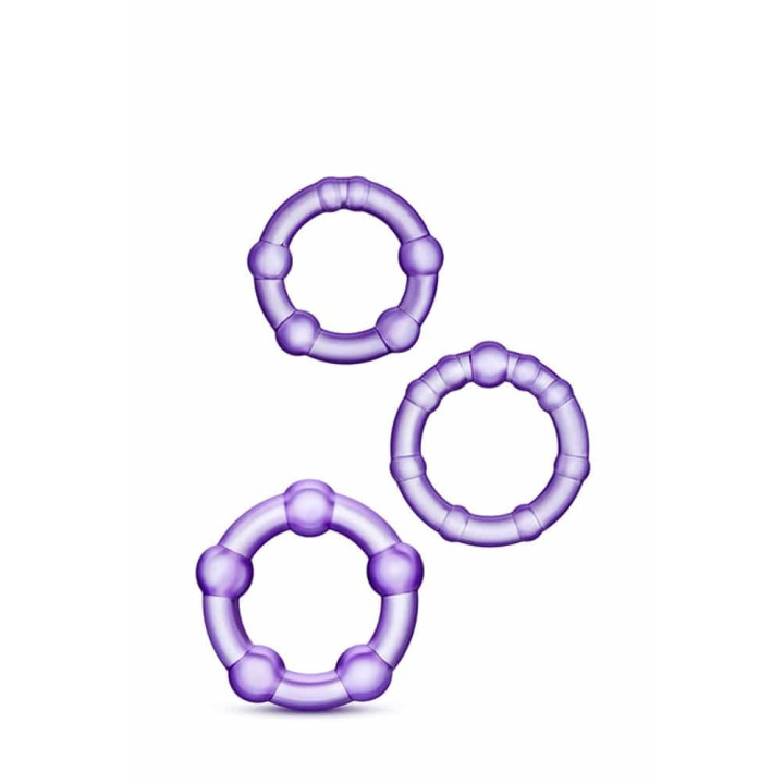 Stay Hard Beaded Cockrings Purple