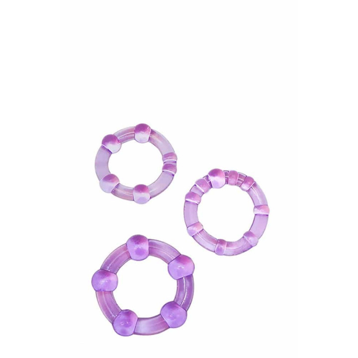 Stay Hard Beaded Cockrings Purple