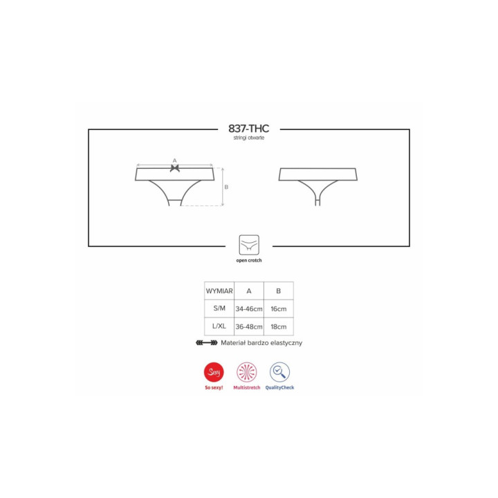 837-THC-1 crotchless thong  S/M