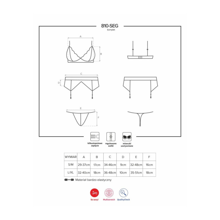 810-SEG-2 3 pcs set white L/XL