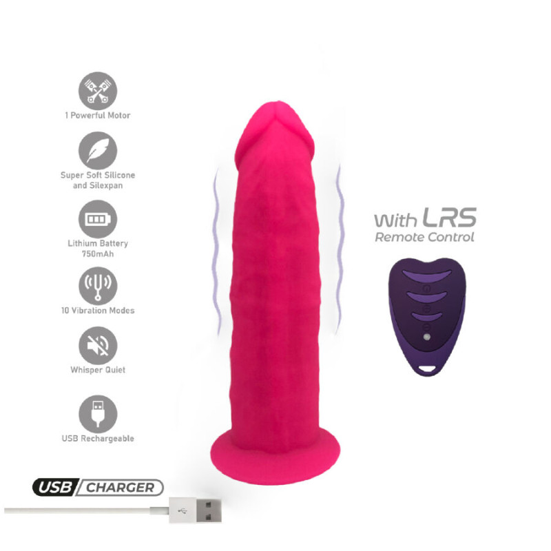 SILEXD - MODÈLE DE PÉNIS RÉALISTE 2 ROSE + TÉLÉCOMMANDE LRS 17 CM