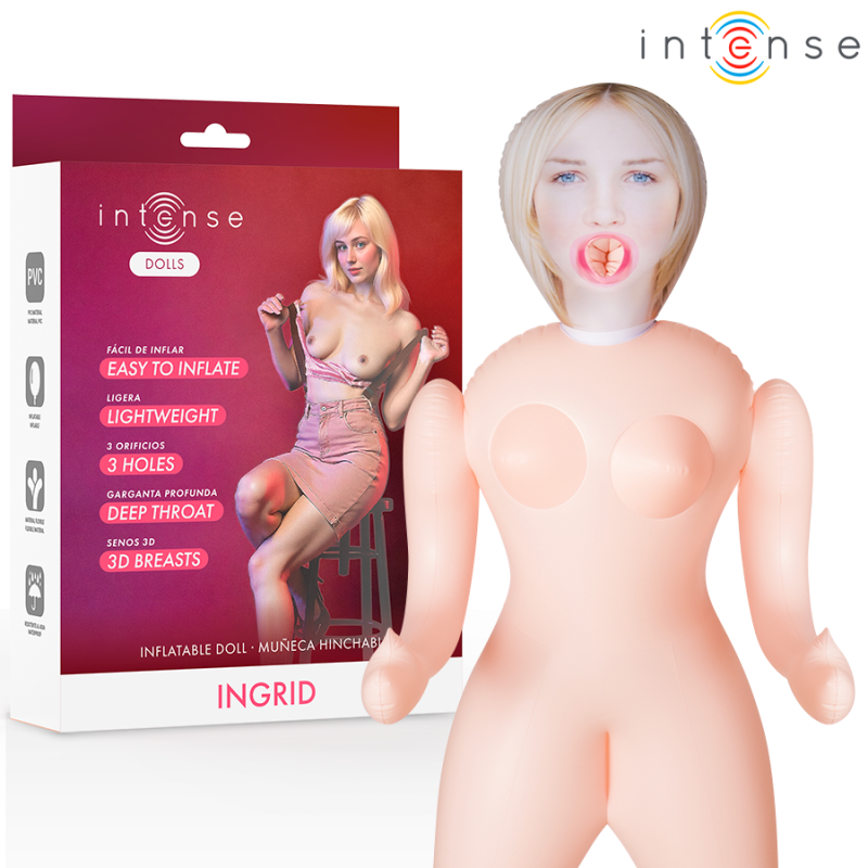 INTENSE DOLLS - POUPÉE GONFLABLE INGRID À TROIS ORIFICES