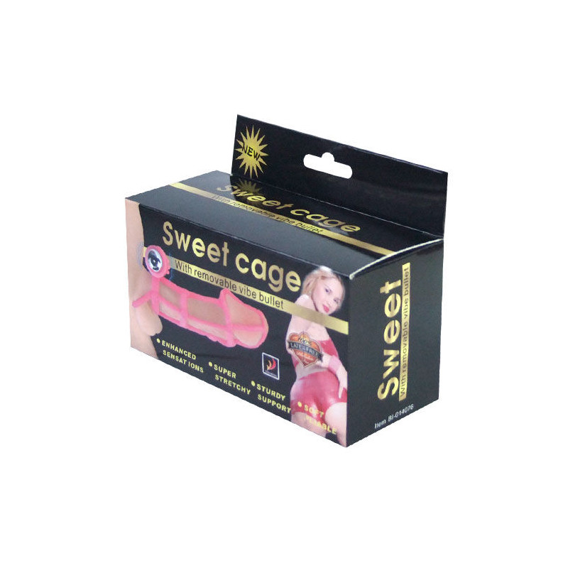 BAILE - COUVERTURE ET ANNEAU EN SILICONE SWEET 10 RYTHMES POUR LE PÉNIS ROSE