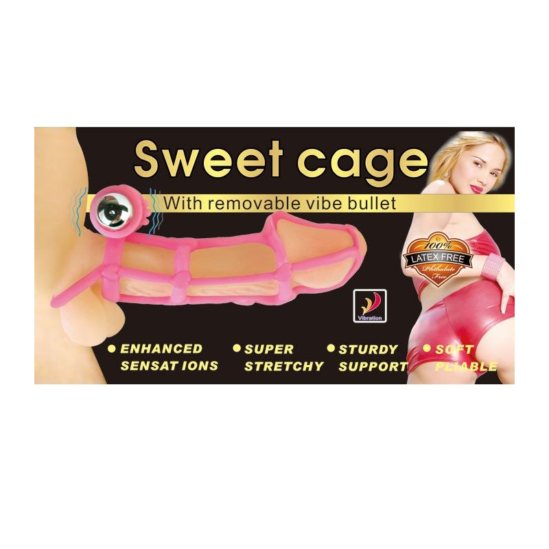 BAILE - COUVERTURE ET ANNEAU EN SILICONE SWEET 10 RYTHMES POUR LE PÉNIS ROSE