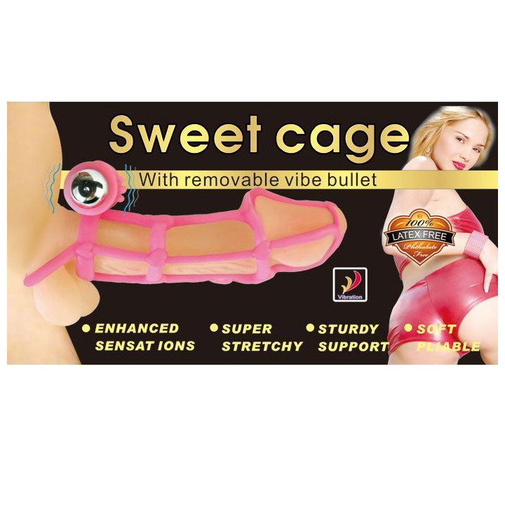 BAILE - COUVERTURE ET ANNEAU EN SILICONE SWEET 10 RYTHMES POUR LE PÉNIS ROSE
