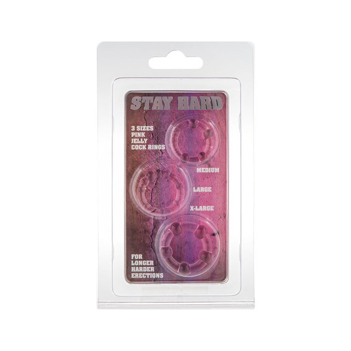 SEVEN CREATIONS - ENSEMBLE DE TROIS ANNEAUX PÉNIS ROSE